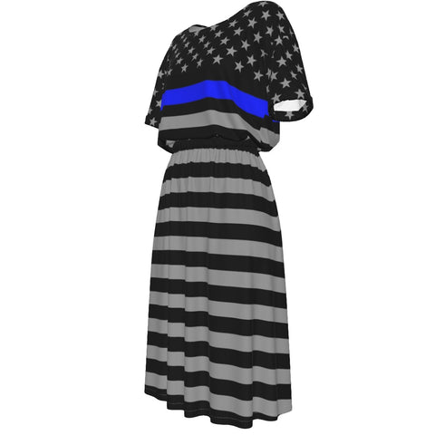 Thin Blue Line Women's Elastic Waist Dress - Style & Comfort United
