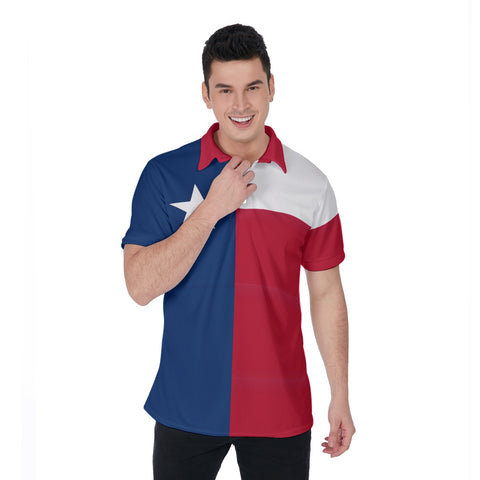 Lone Star Texas Flag Inspired Men's Polo Shirt - Show Your Texan Pride