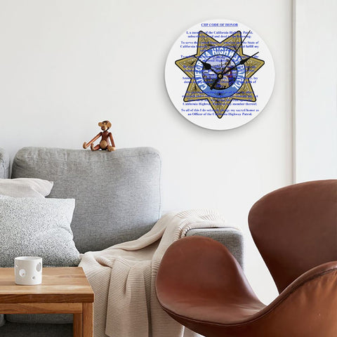 California Highway Patrol Badge and Code of Honor Clock - Honor in Time