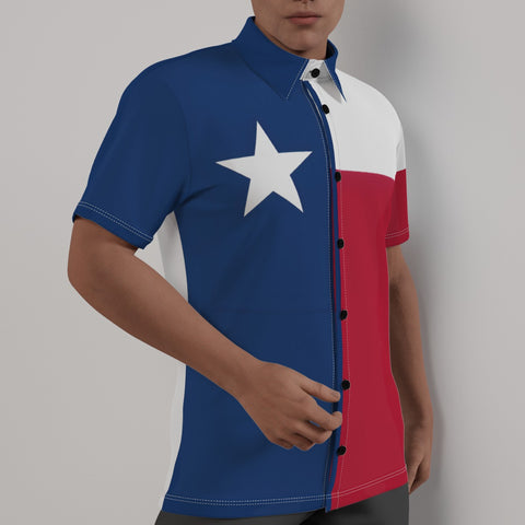 Texas Flag Inspired Button-Up Shirt | Patriotic Style Meets Comfort
