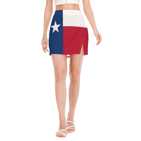 Lone Star | Texas State Flag Style Women's Side Split Hip Skirt - Back The Blue Store