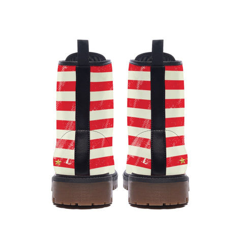 Trump 2024 | American Flag Inspired Men's Martin Short Boots - Patriotic Fashion Statement