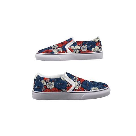 Patriotic Red, White, and Blue Men's Slip-On Sneakers - Shop Now!