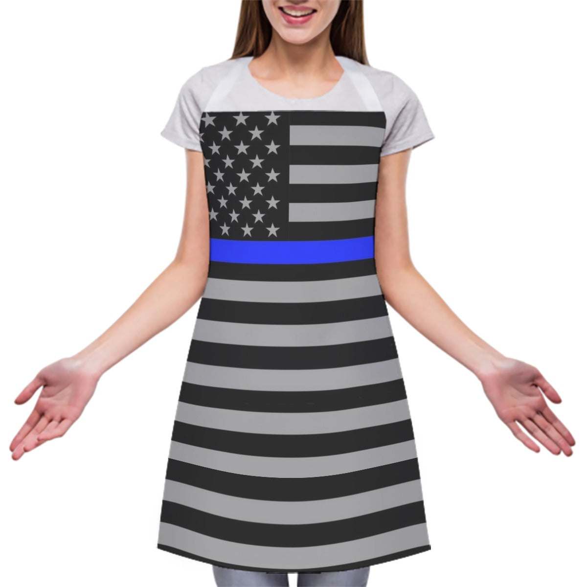 Thin Blue Line Flag Apron - Support and Style in the Kitchen