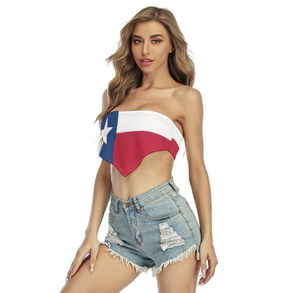 Texas Flag Style Women's Triangle Tube Top | Versatile & Stylish