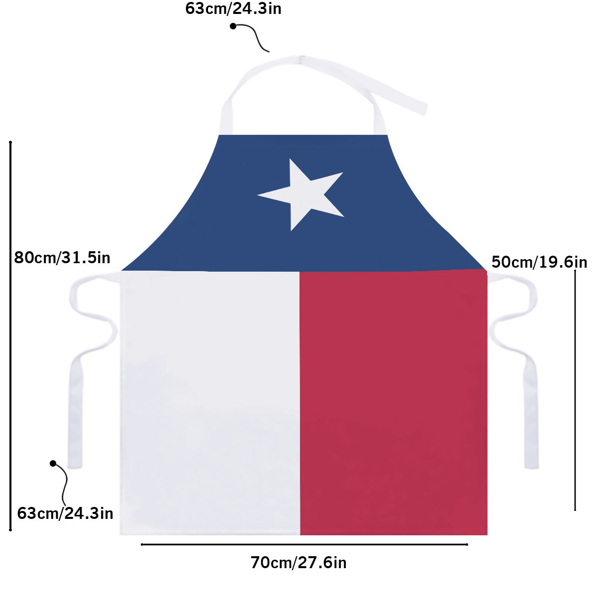 Texas Flag Inspired Adjustable Apron - Show Your Texas Pride in the Kitchen