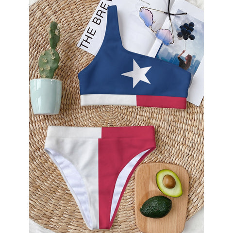 Texas Flag Inspired Women's Bikini - Stylish and Patriotic Swimwear