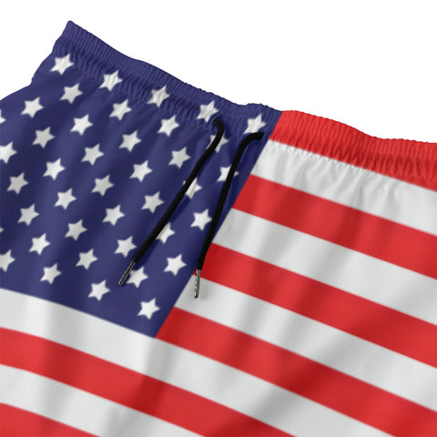 American Flag Inspired Men's Swim Shorts | Patriotic Beachwear