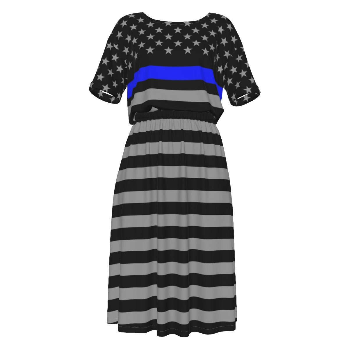 Thin Blue Line Women's Elastic Waist Dress - Style & Comfort United