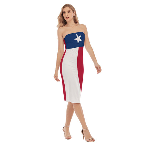 Texas Flag Inspired Tube Top Dress | Casual & Chic | Back The Blue Store