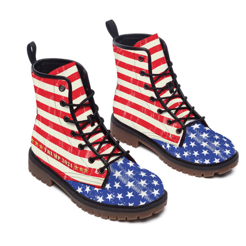 Trump 2024 | American Flag Inspired Men's Martin Short Boots - Patriotic Fashion Statement