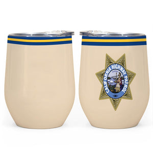 California Highway Patrol Uniform Inspired Wine Tumbler - 12 OZ | Back The Blue Store