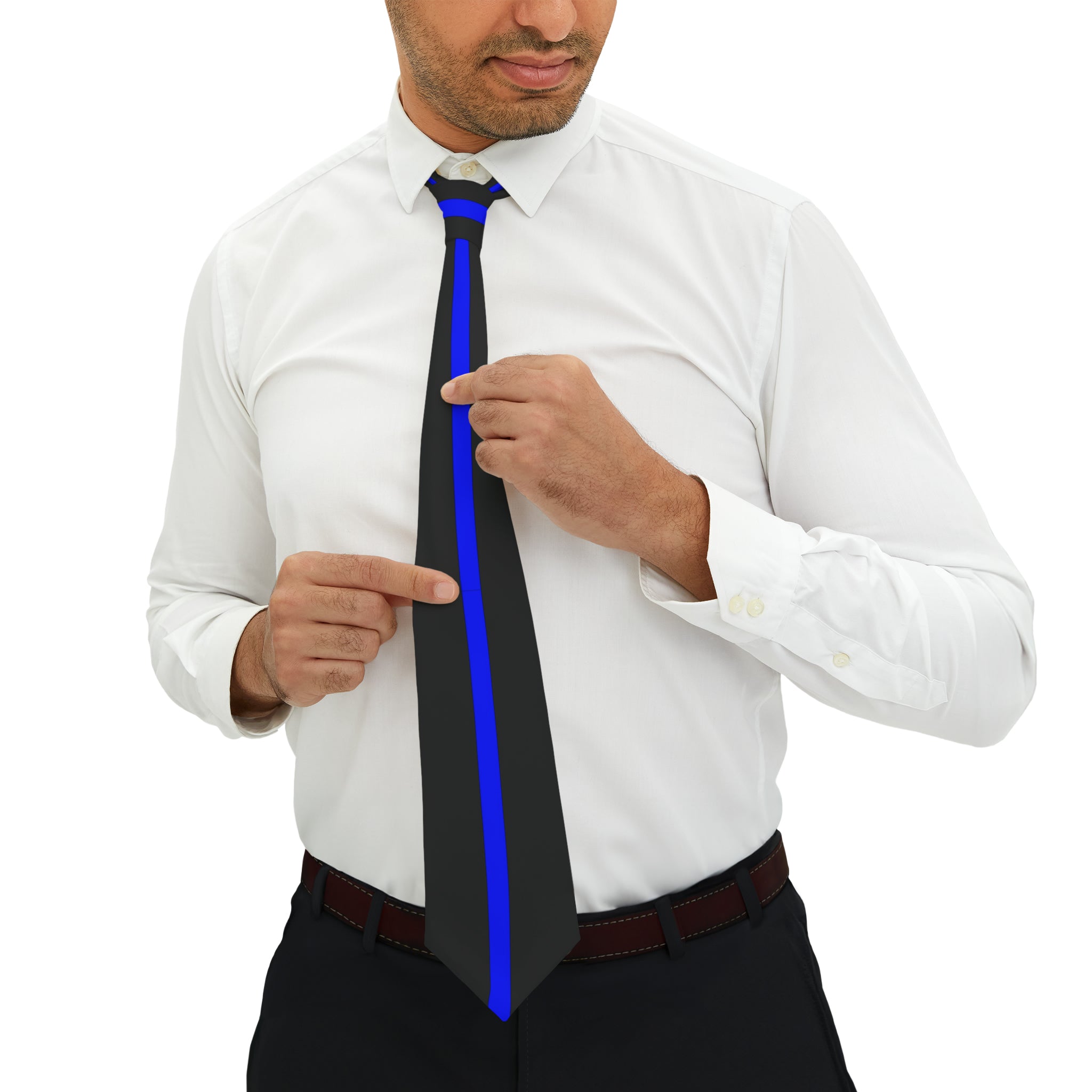 Dress with Purpose | Thin Blue Line Stripe Necktie for the Modern Professional Who Backs the Blue