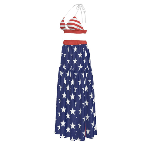 Patriotic Women's Tie Back Wrap Dress - Perfect for 4th of July | Back The Blue Store