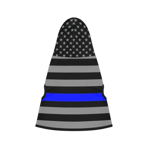 Premium Thin Blue Line Flag Pet Hooded Sweatshirt | Show Your Furry Friend's Support!