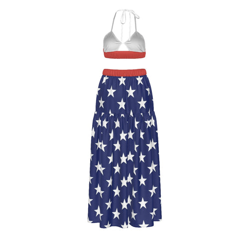 Patriotic Women's Tie Back Wrap Dress - Perfect for 4th of July | Back The Blue Store