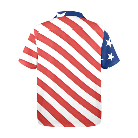 Stars and Stripes American Flag Inspired Men's Button-Up Shirt – Show Your American Pride