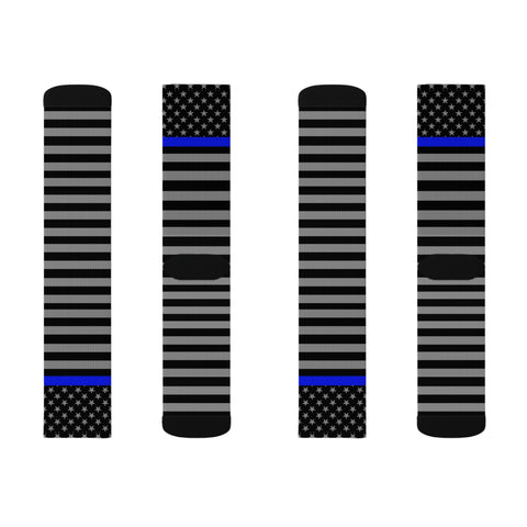 Thin Blue Line Flag High-Quality Socks - Comfortable, Stylish Support