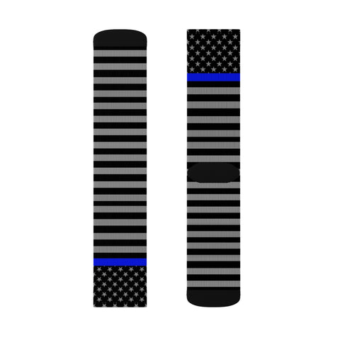 Thin Blue Line Flag High-Quality Socks - Comfortable, Stylish Support