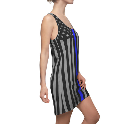 Women's Thin Blue Line Racerback Dress - Elegance with a Statement