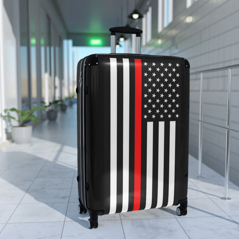 Thin Red Line Flag Suitcase