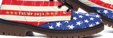 Trump 2024 | American Flag Inspired Men's Martin Short Boots - Patriotic Fashion Statement