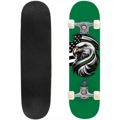 Thin Green Line Bald Eagle Skateboard – Support Our Troops | 31" Durable Maple Deck