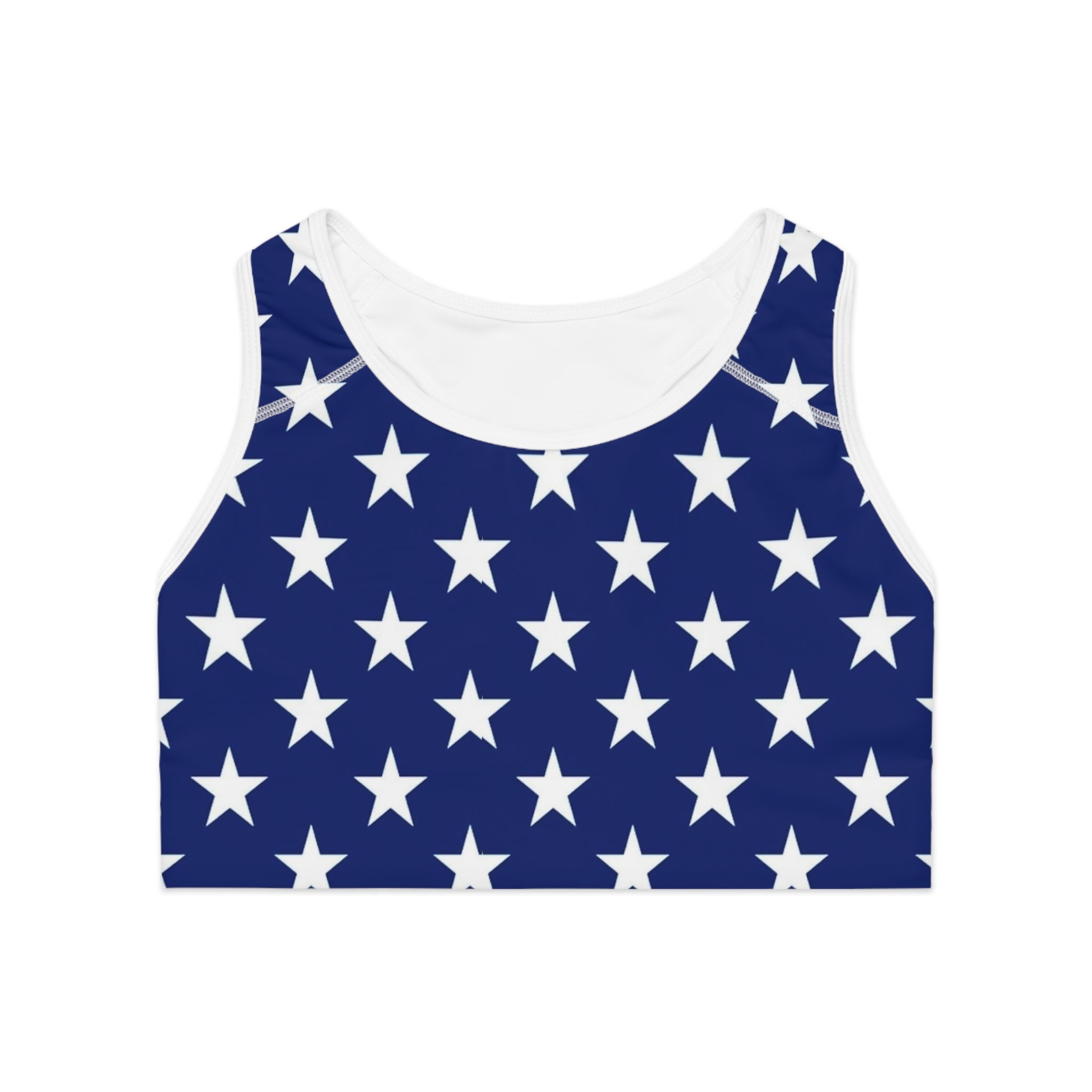 Blue with White Stars Sports Bra - Patriotic & Supportive | Back The Blue Store