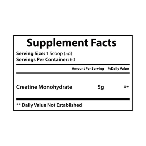 Patriot Nutrition Creatine Monohydrate Supplement (300g, 10.58oz)