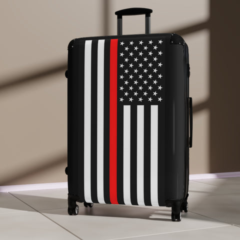 Thin Red Line Flag Suitcase