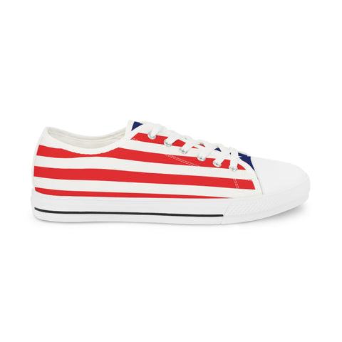 American Flag Styled Men's Low Top Sneakers | Comfortable Patriotic Shoes