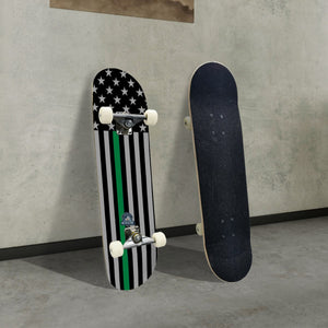 Thin Green Line Flag Skateboard – Military Tribute Skateboard (Subdued)