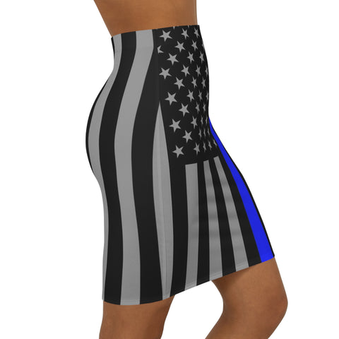 Empower Style with Support | Women's Thin Blue Line Flag Mini Skirt