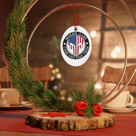 ΜΟΛΩΝ ΛΑΒΕ MOLON LABE Punisher Metal Christmas Ornaments - Patriotic Holiday Decor