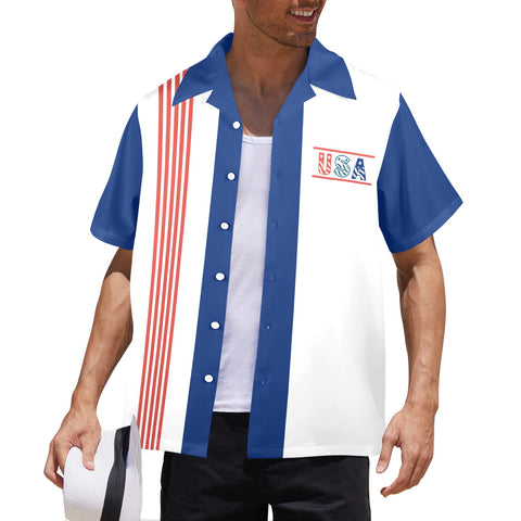 Red White and Blue USA Button Up Shirt – Perfect for 4th of July and Patriotic Events