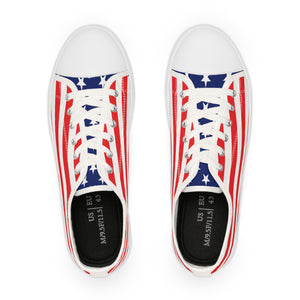 American Flag Styled Men's Low Top Sneakers | Comfortable Patriotic Shoes