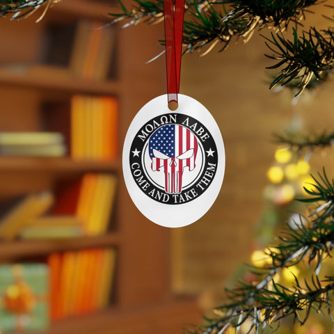 ΜΟΛΩΝ ΛΑΒΕ MOLON LABE Punisher Metal Christmas Ornaments - Patriotic Holiday Decor