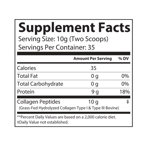 Patriot Nutrition Collagen Peptides Type I & III Supplement (350g, 12.3oz)