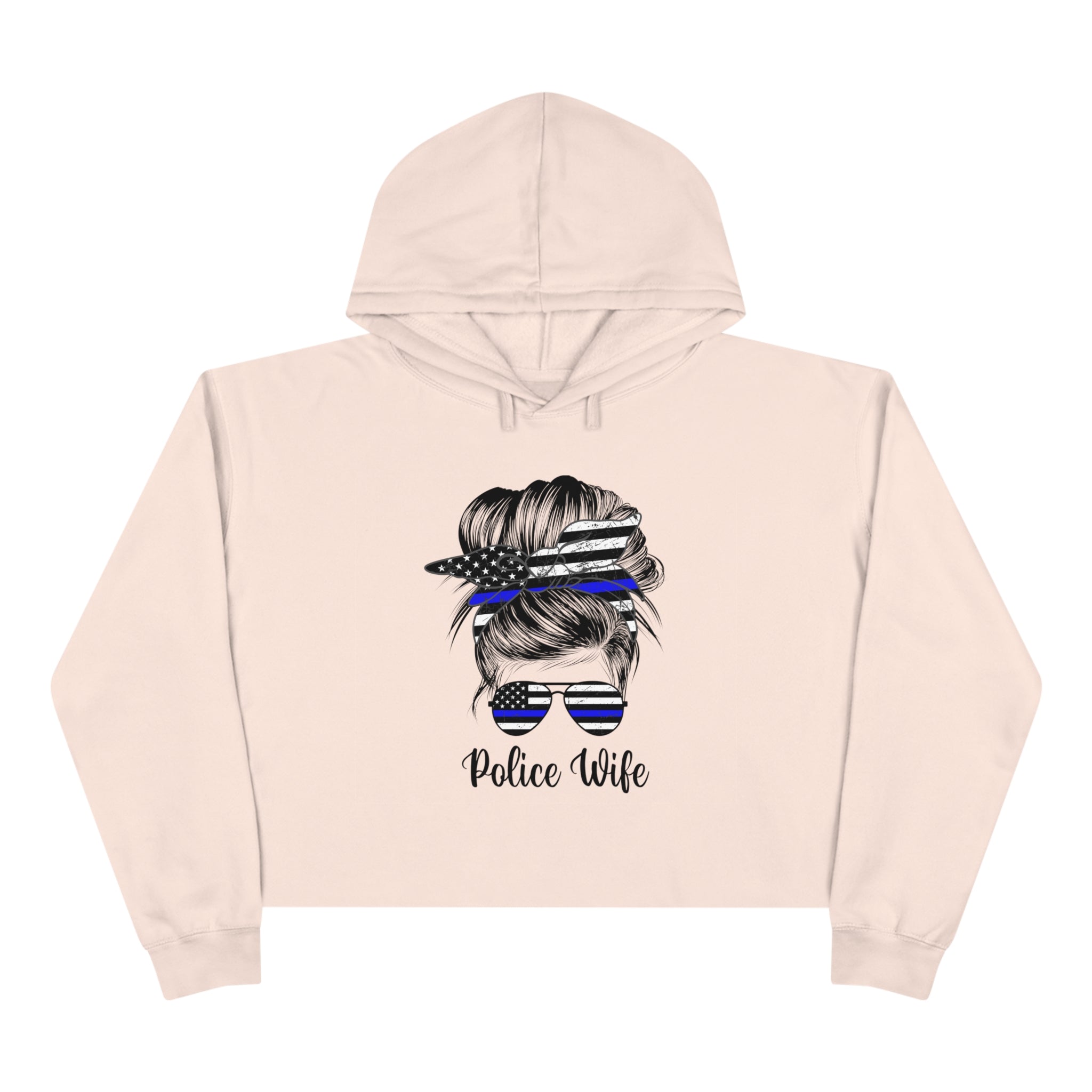 Chic 'Police Wife' Crop Hoodie | Show Your Support with Style