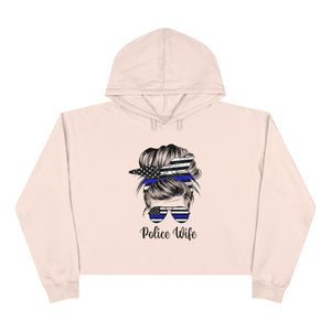 Chic 'Police Wife' Crop Hoodie | Show Your Support with Style