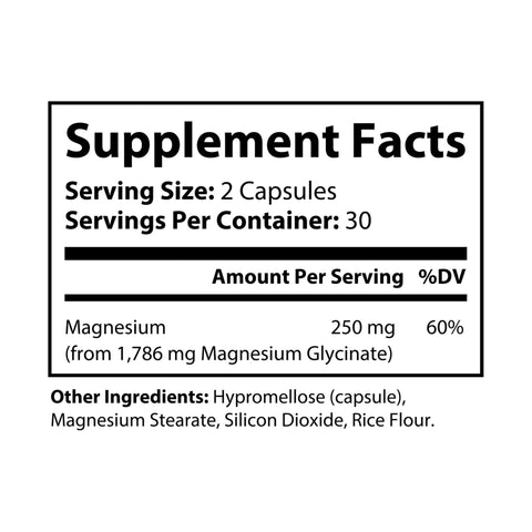 Patriot Nutrition Magnesium Glycinate Supplement (60 Capsules)