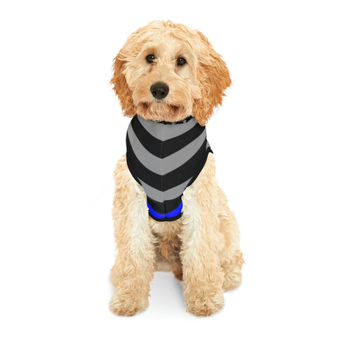 Premium Thin Blue Line Flag Pet Hooded Sweatshirt | Show Your Furry Friend's Support!