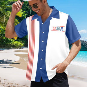 Red White and Blue USA Button Up Shirt – Perfect for 4th of July and Patriotic Events