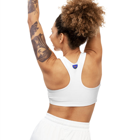 California Highway Patrol Inspired Seamless Sports Bra | Supportive & Stylish (White)