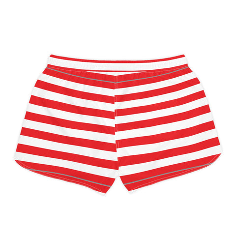 Red and White Striped Women's Casual Shorts | American Flag Inspired | Back The Blue Store