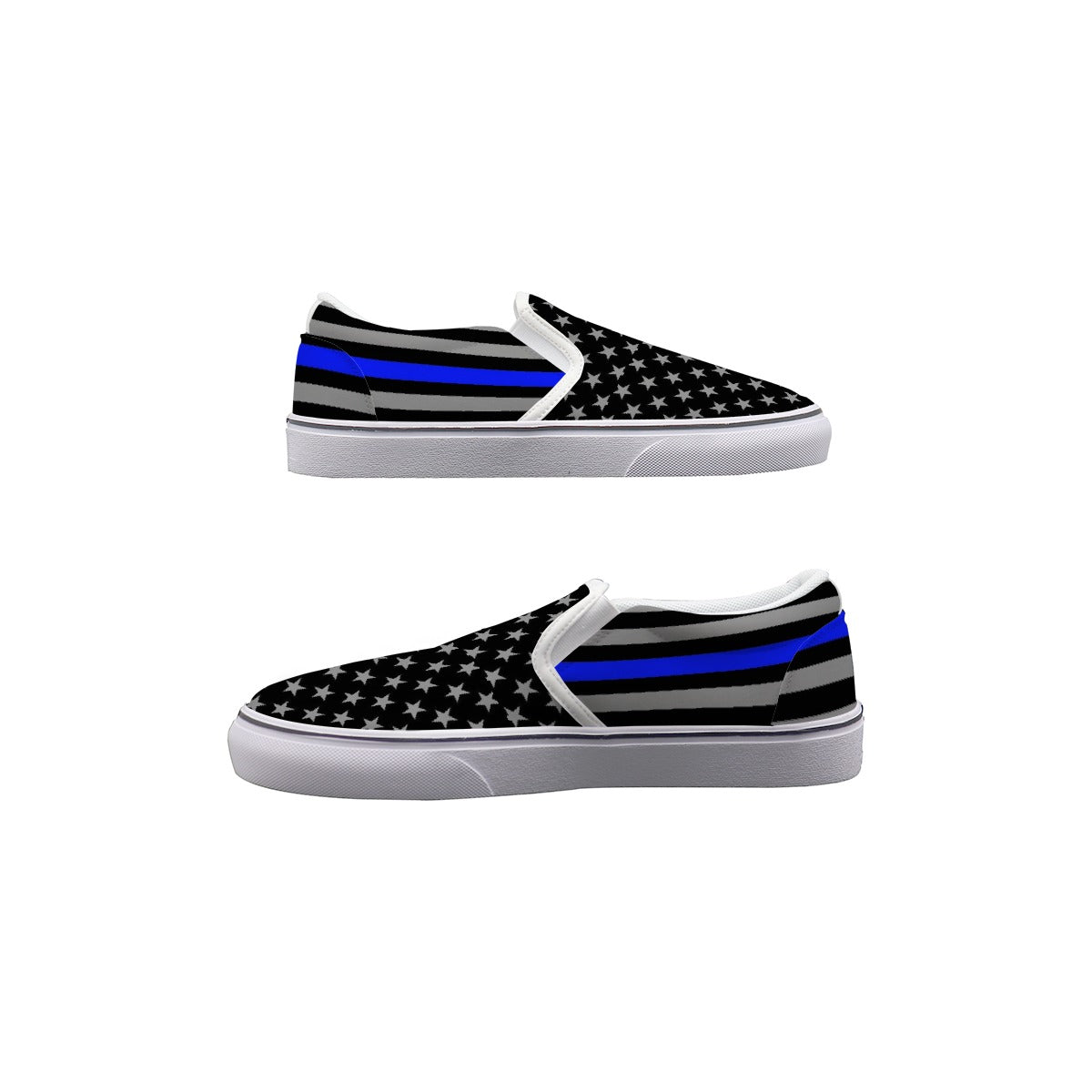 Support with Style: Thin Blue Line Women's Slip-On Sneakers | Back The Blue Store