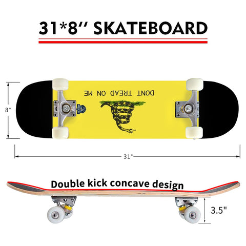 "Don't Tread On Me" Gadsden Flag Skateboard – Durable Maple Deck