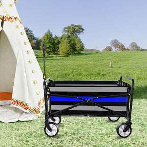 Thin Blue Line Foldable Wagon - Heavy-Duty Utility Cart (Made in the USA)