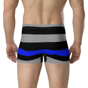 Thin Blue Line Flag Printed Boxer Briefs - Patriotic Underwear