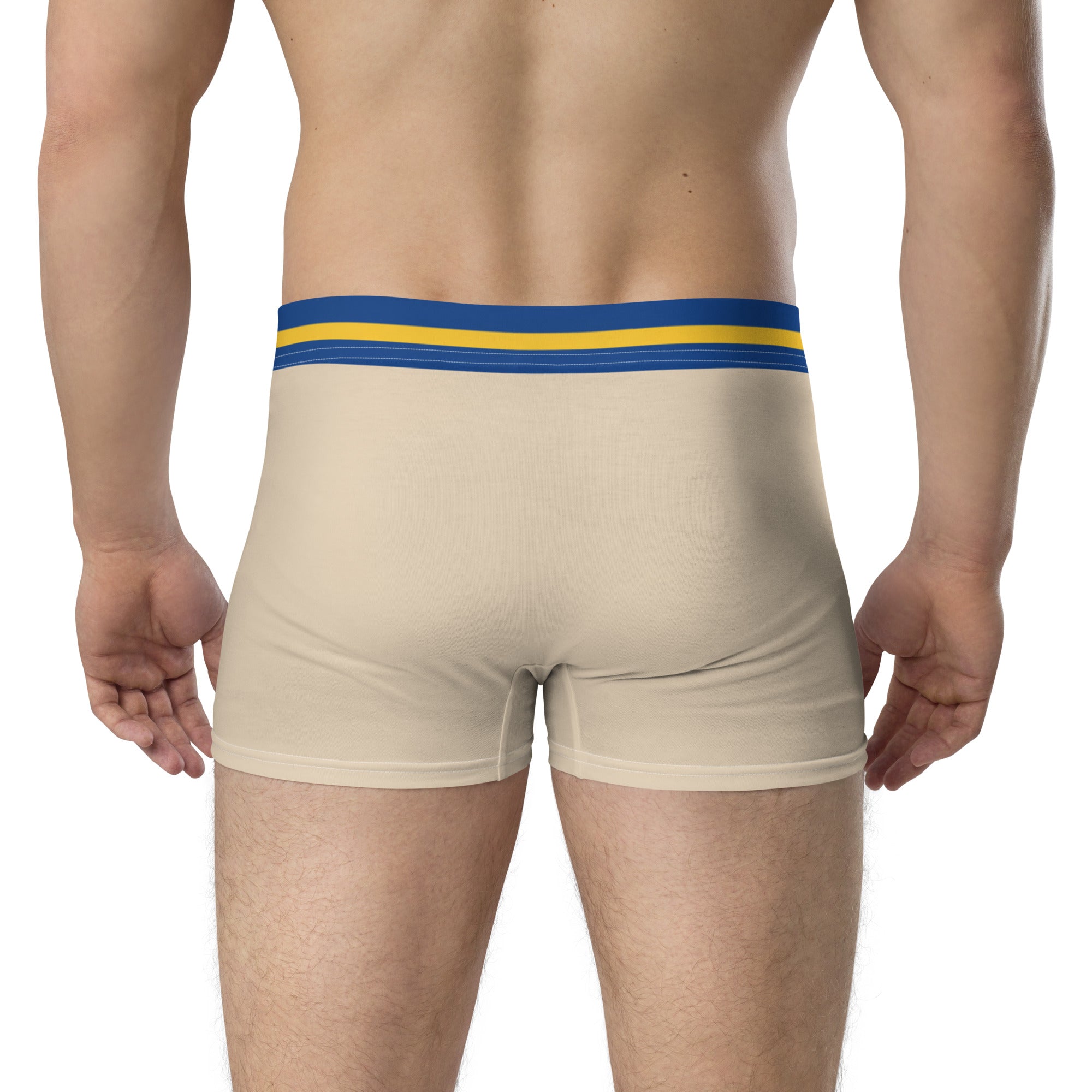 California Highway Patrol Uniform Style Boxer Briefs - Tan with Blue and Gold Accents